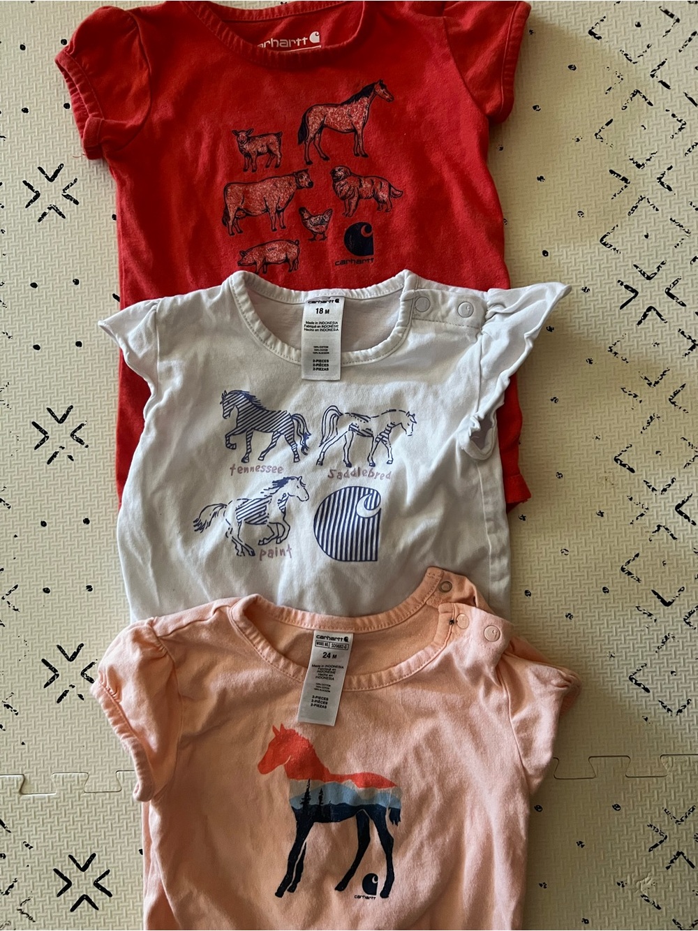 Carhartt - Animal Themed Onesies 12-24mos - Lot of 3